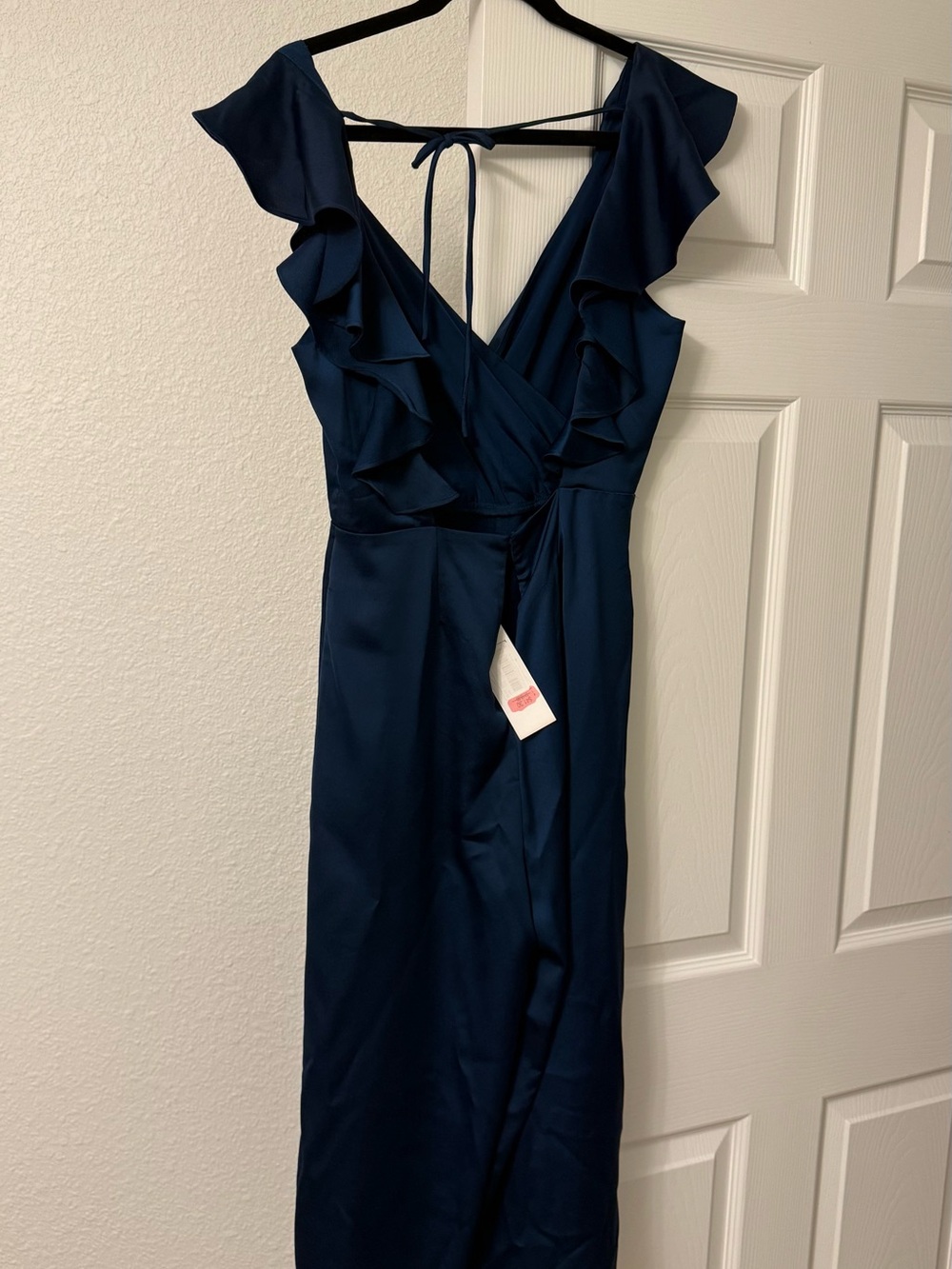 Devlin Women's Navy Ruffle-Trim Jumpsuit
